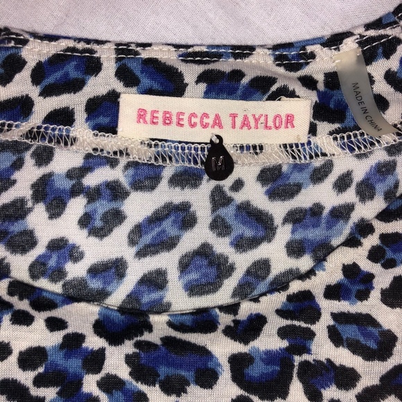 Rebecca Taylor blue cheetah peplum top - Picture 7 of 8